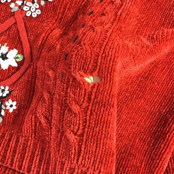 Alfred Dunner Sweater Collared Red XL Petite - Picture 6 of 10